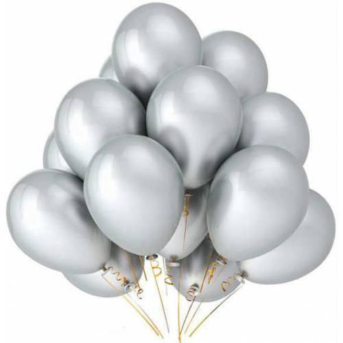 100'LÜ METALİK GRİ BALON