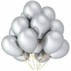 100'LÜ METALİK GRİ BALON