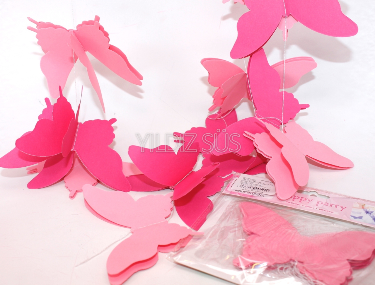 PEMBE KELEBEK KAĞIT SÜS